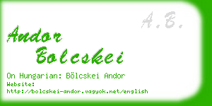 andor bolcskei business card