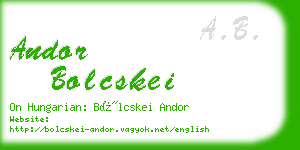 andor bolcskei business card